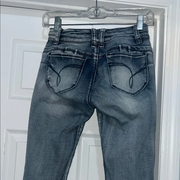 YMI Blue Floral Flare Jeans - Picture 6 of 9